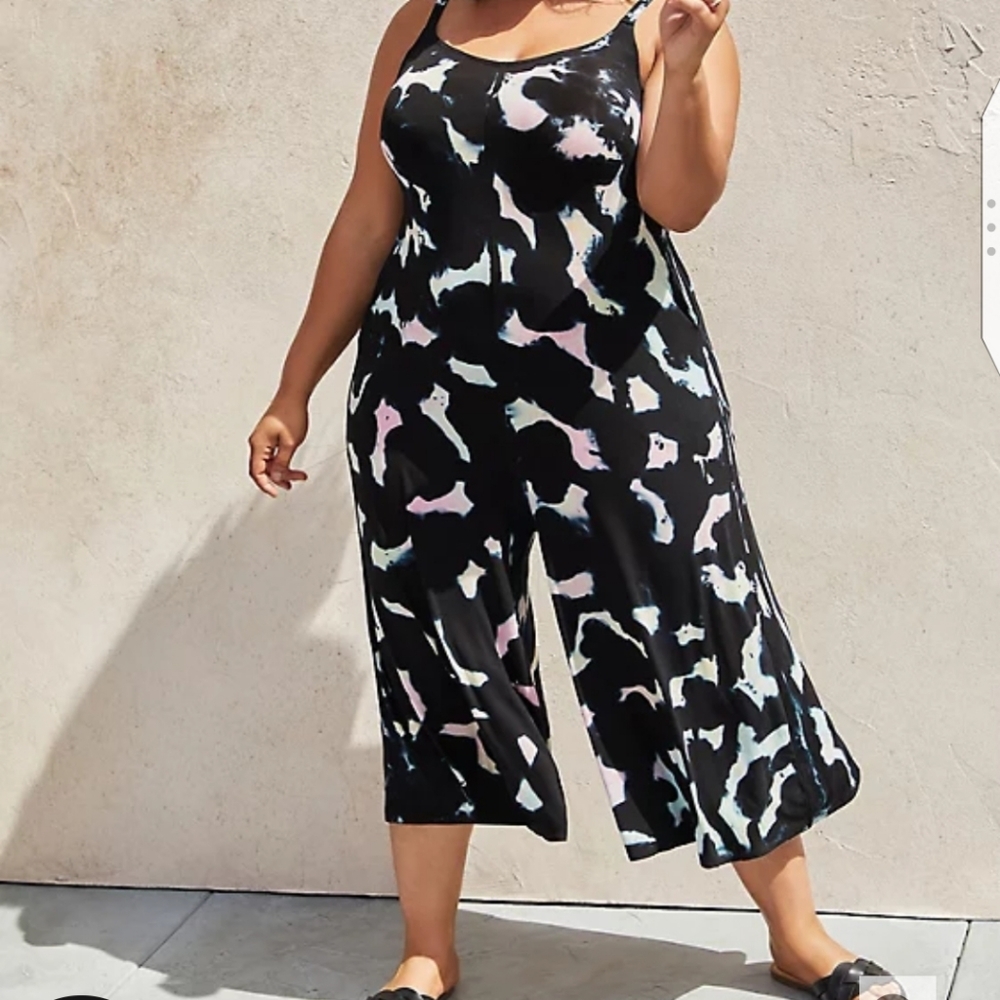 3x Tie-Dye Patches Culotte Jumpsuit